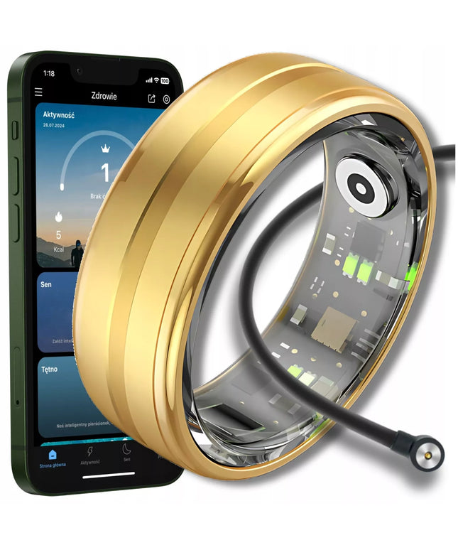 SMART RING Išmanusis žiedas Širdies ritmas Stresas Žingsniai Miego Sportas SMARTRING
