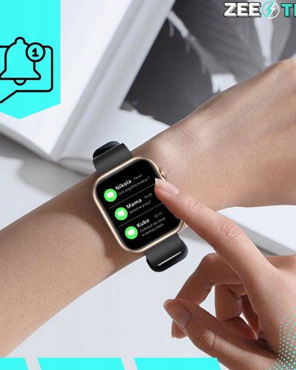 SMARTWATCH Moteriškas Laikrodis Pokalbiai Lenkiškas Meniu Cukraus Matuoklis Auksinis + 4 Apyrankės