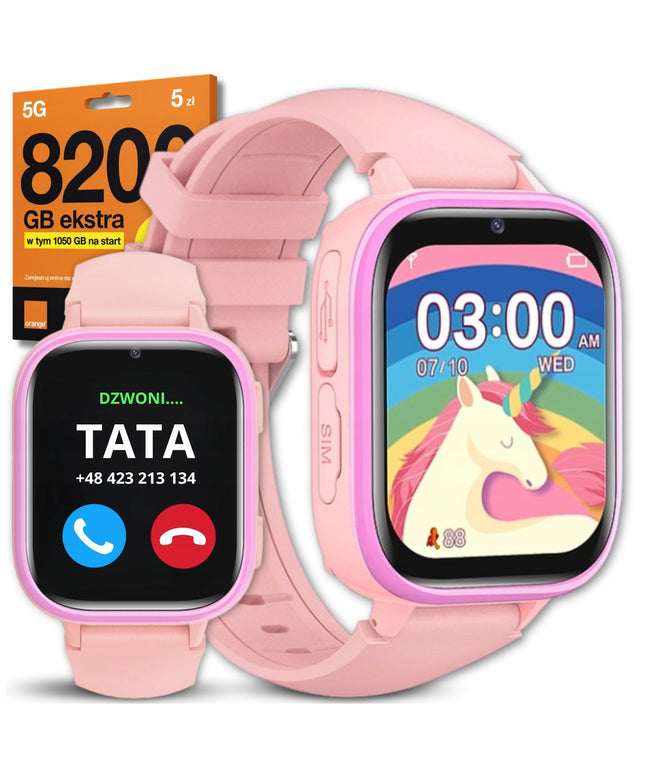 SMARTWATCH VAIKAMS, LAIKRODIS SU SKAMBĖJIMO FUNKCIJA, MENIU (PL), FOTOKAMERA, TELEFONAS + SIM KORTELĖ