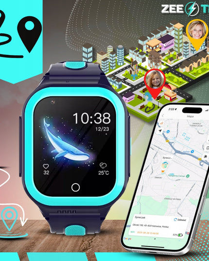 Išmanusis laikrodis vaikams laikrodis GPS WhatsApp skambučiai WiFi 4G kamera + SIM