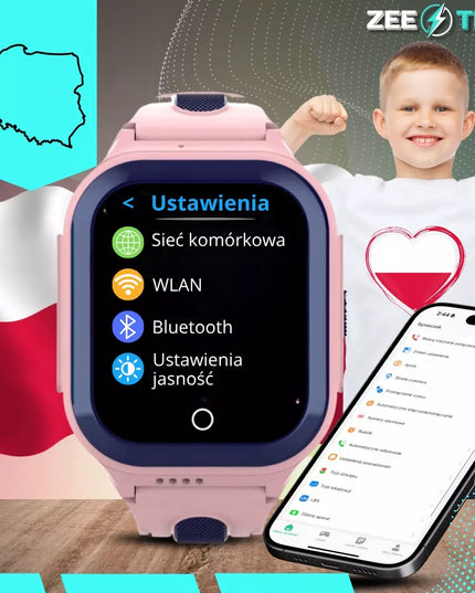 Išmanusis laikrodis vaikams ZeeTech su GPS, WhatsApp, skambučiais, WiFi, 4G ir kamera + SIM