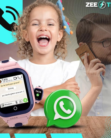 Išmanusis laikrodis vaikams ZeeTech su GPS, WhatsApp, skambučiais, WiFi, 4G ir kamera + SIM