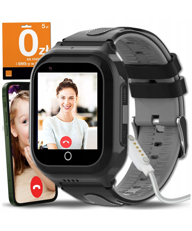 Išmanusis laikrodis vaikams laikrodis GPS WhatsApp skambučiai WiFi 4G kamera + SIM