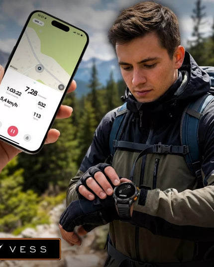 Vyriškas išmanusis laikrodis Vess K67 su GPS, vandeniui atsparus, sporto režimai ir skambučiai