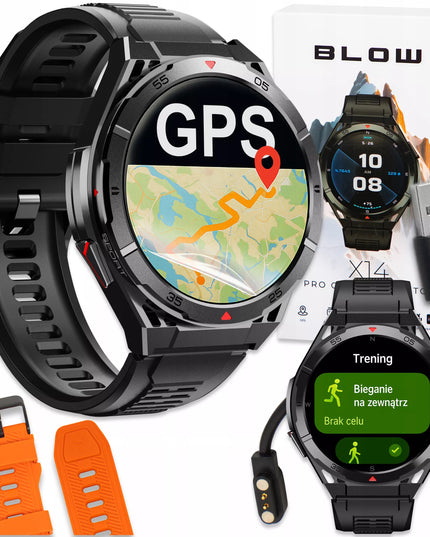 Vyriškas išmanusis laikrodis BLOW X14 PRO GPS AMOLED, atsparus vandeniui, sportinis