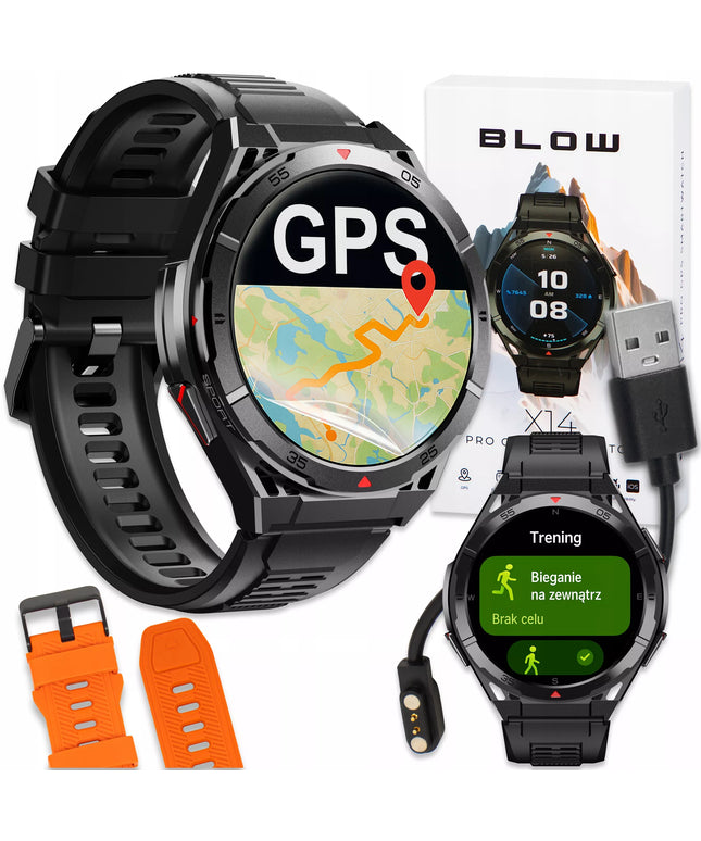 Vyriškas išmanusis laikrodis BLOW X14 PRO GPS AMOLED vandeniui atsparus sportinis