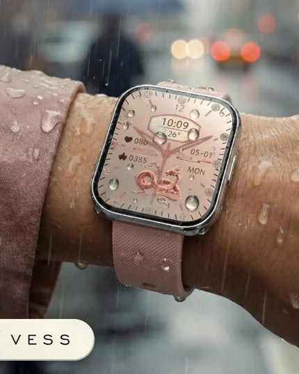MOTERIŠKAS IŠMANUSIS LAIKRODIS VESS SU UŽLENKTU 3D EKRANU, AMOLED IR 4 DIRŽELIAIS