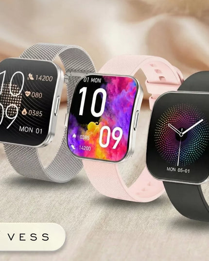 MOTERIŠKAS IŠMANUSIS LAIKRODIS VESS SU UŽLENKTU 3D EKRANU, AMOLED IR 4 DIRŽELIAIS