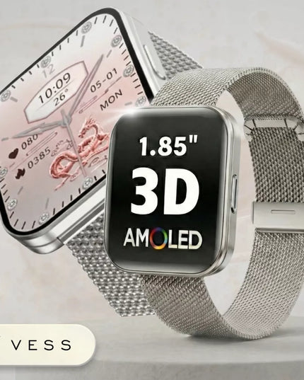 MOTERIŠKAS IŠMANUSIS LAIKRODIS VESS SU UŽLENKTU 3D EKRANU, AMOLED IR 4 DIRŽELIAIS