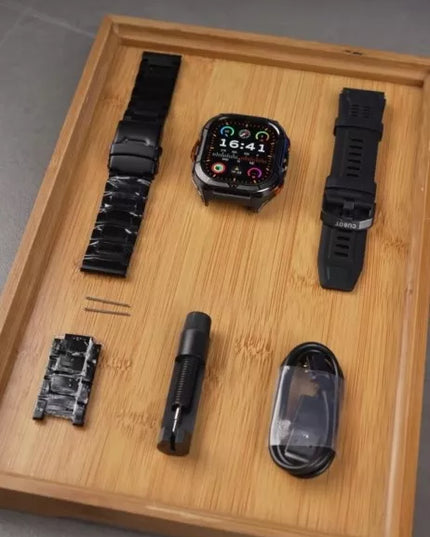Išmanusis laikrodis vyrams Cubot GT3 AMOLED GPS skambučiai šarvuotas karinis