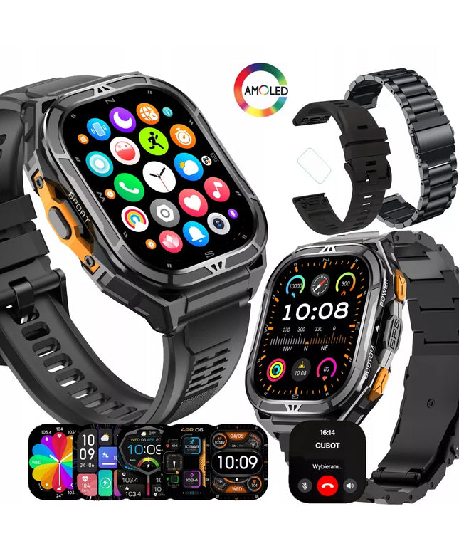 Išmanusis laikrodis Cubot GT3 AMOLED GPS skambučiai tvirtas karinis
