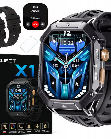 Išmanusis laikrodis vyrams Cubot X1 AMOLED skambučiai tvirtas vandeniui atsparus