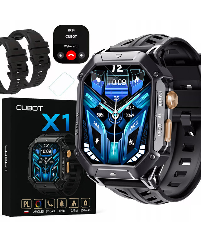 Išmanusis laikrodis vyrams Cubot X1 AMOLED skambučiai tvirtas vandeniui atsparus