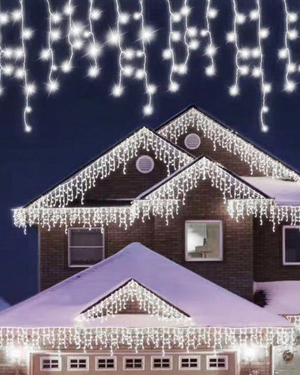 VARVEKLIAI 300 LED prailginami 10m FLASH lauko ŠALTAI BALTA