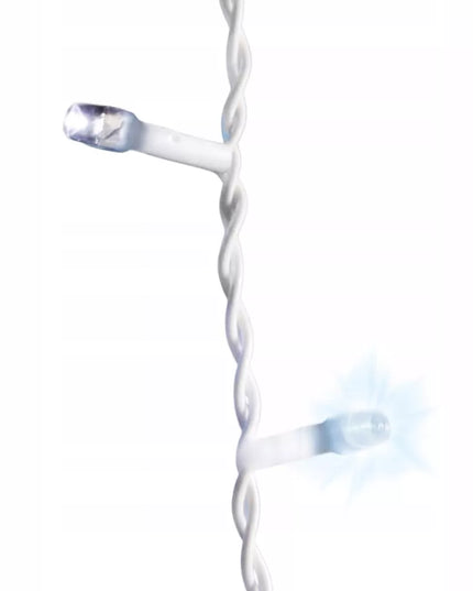 300 LED varvekliai su galimybe sujungti 10 m FLASH lauko ŠALTAI BALTA
