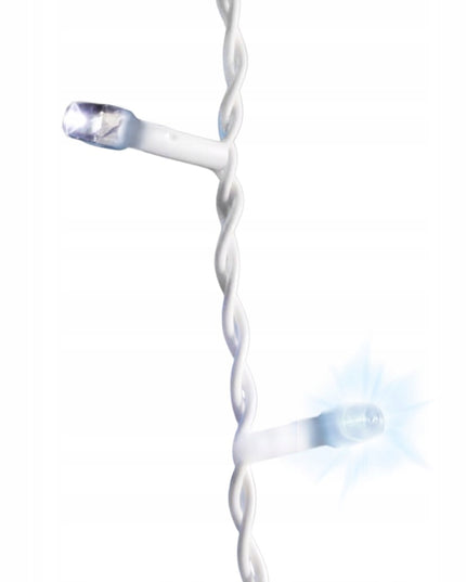 VARVEKLIAI 300 LED prailginami 10m FLASH lauko ŠALTAI BALTA