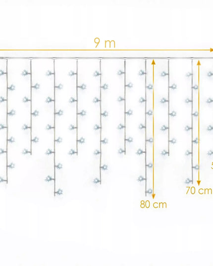 300 LED varvekliai su galimybe sujungti 10 m FLASH lauko ŠALTAI BALTA