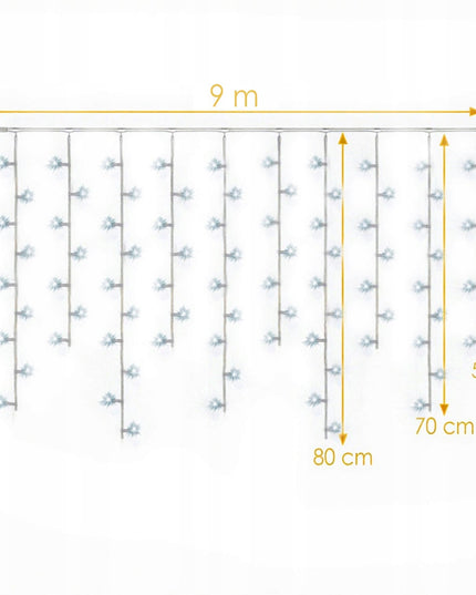 VARVEKLIAI 300 LED prailginami 10m FLASH lauko ŠALTAI BALTA