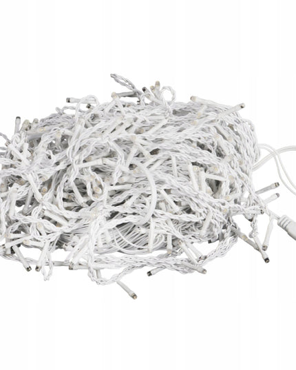 VARVEKLIAI 300 LED prailginami 10m FLASH lauko ŠALTAI BALTA