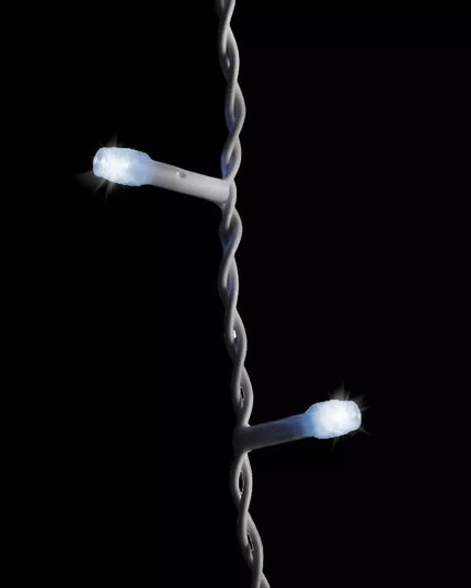 300 LED varvekliai su galimybe sujungti 10 m FLASH lauko ŠALTAI BALTA