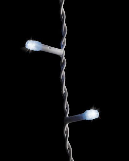 VARVEKLIAI 300 LED prailginami 10m FLASH lauko ŠALTAI BALTA