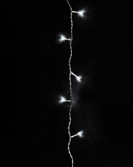 VARVEKLIAI 300 LED prailginami 10m FLASH lauko ŠALTAI BALTA