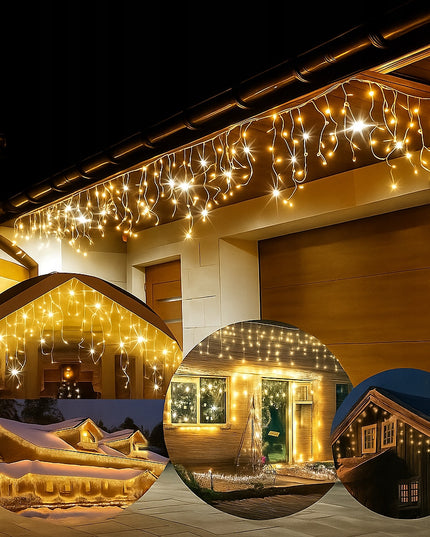 VARVEKLIAI 500 LED IP44 LAUKO GIRLIANDA PASTOVUS ŠVIETIMAS + BLIZGESYS PREMIUM