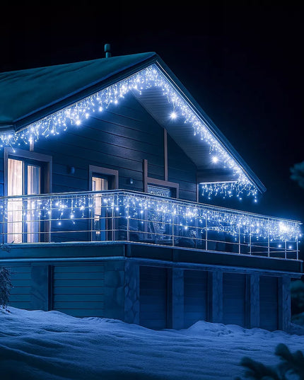 VARVEKLIAI 500 LED IP44 LAUKO GIRLIANDA PASTOVUS ŠVIETIMAS + BLIZGESYS PREMIUM