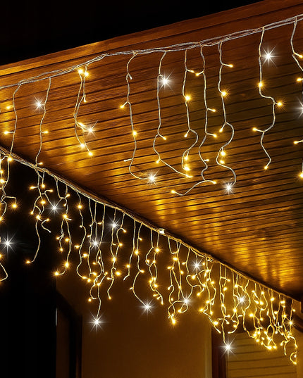 VARVEKLIAI 500 LED IP44 LAUKO GIRLIANDA PASTOVUS ŠVIETIMAS + BLIZGESYS PREMIUM