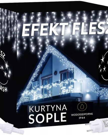 VARVEKLIAI 500 LED IP44 LAUKO GIRLIANDA PASTOVUS ŠVIETIMAS + BLIZGESYS PREMIUM