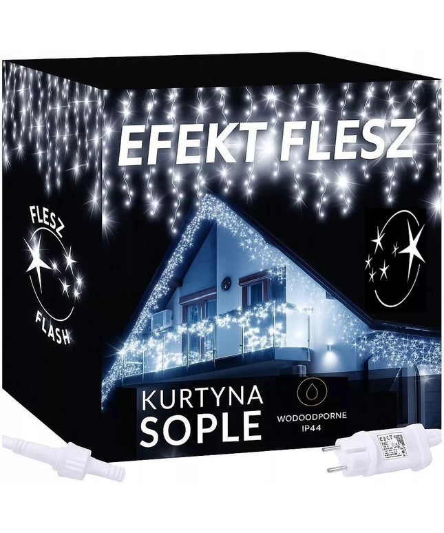 VARVEKLIAI 500 LED IP44 LAUKO GIRLIANDA PASTOVUS ŠVIETIMAS + BLIZGESYS PREMIUM
