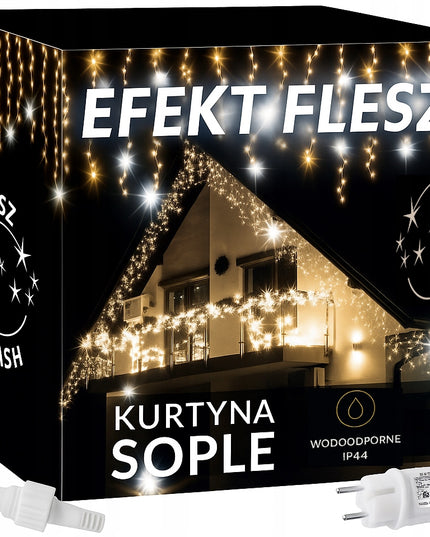 VARVEKLIAI 500 LED IP44 LAUKO GIRLIANDA PASTOVUS ŠVIETIMAS + BLIZGESYS PREMIUM