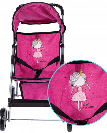 Sulankstomas lengvas stabilus princesės lėlių vežimėlis