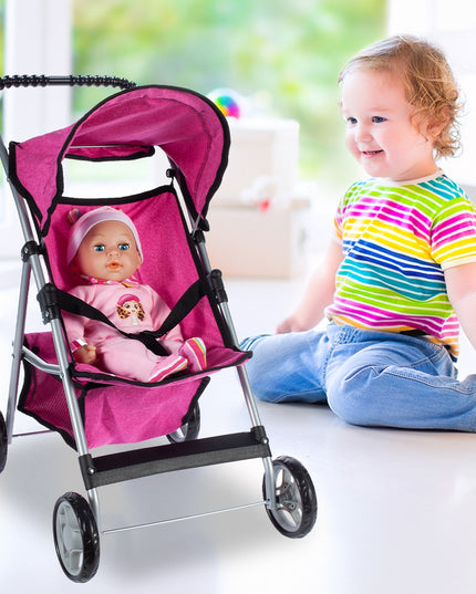 Sulankstomas lengvas stabilus princesės lėlių vežimėlis