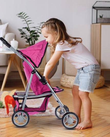 Sulankstomas lengvas stabilus princesės lėlių vežimėlis