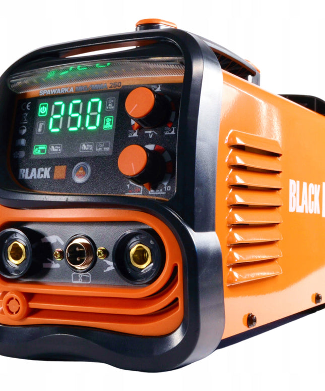 Inverterinis suvirinimo aparatas MIG/MAG/MMA be dujų (Flux), 250A, EURO jungtis, LCD, IGBT