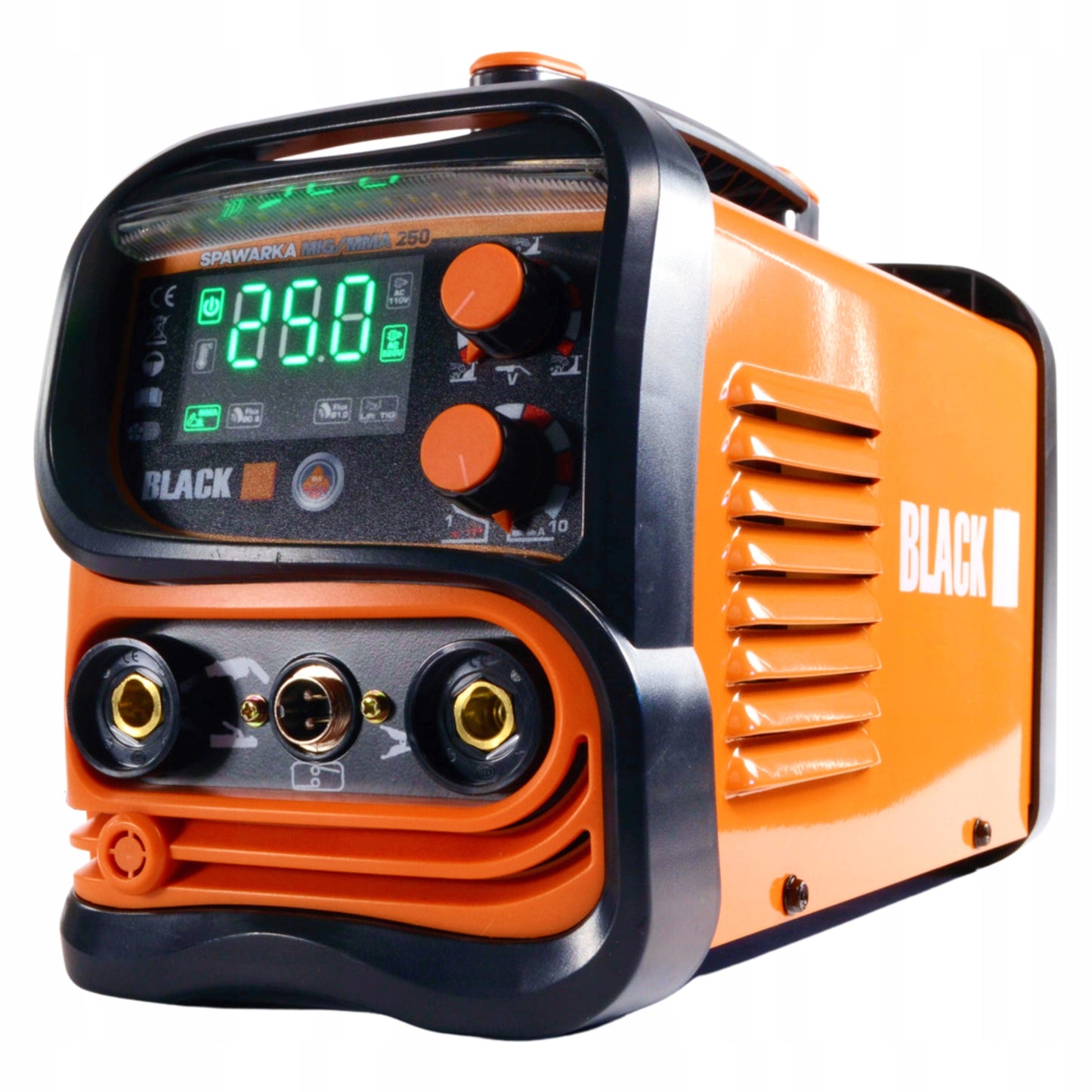 Inverterinis suvirinimo aparatas MIG/MAG/MMA be dujų (Flux), 250A, EURO jungtis, LCD, IGBT