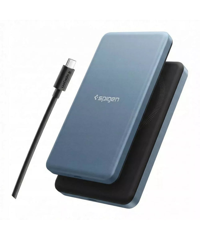 SPIGEN magnetinis išorinis akumuliatorius 5000 mAh 22,5 W Qi2, skirtas MagSafe dėklams + laidas