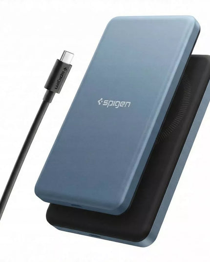 SPIGEN magnetinis išorinis akumuliatorius 5000 mAh 22,5 W Qi2, skirtas MagSafe dėklams + laidas