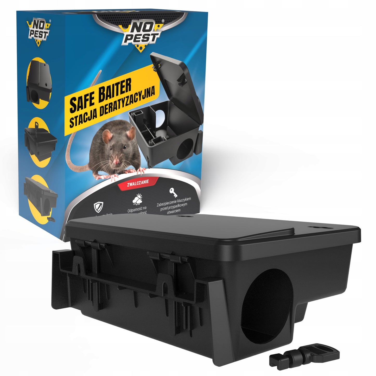 Deratizacijos stotelė
Lesyklėlė nuodams nuo pelių ir žiurkių NO PEST + raktelis