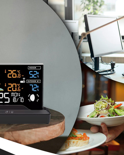 Belaidė meteorologinė stotis su termometru, higrometru, barometru + jutikliu