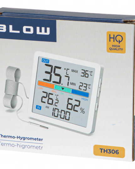 Belaidė meteorologinė stotelė su termometru, higrometru, laikrodžiu ir zondų