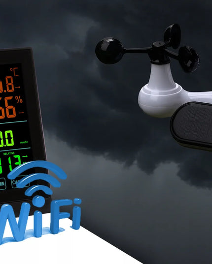 „BLOW WS302“ Wi-Fi orų stotelė, meteorologinė stotis, termometras, higrometras, laikrodis, žadintuvas su 7-viename jutikliu