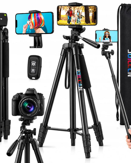 5 viename trikojis stovas 161 cm, nuotolinio valdymo pultelis, telefono laikiklis, NEXO, juodas, pultelis, dėklas