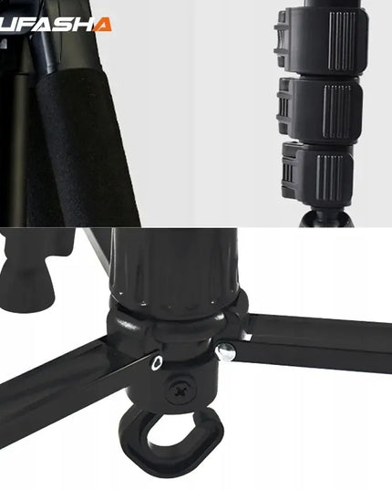 PROFESIONALUS FOTOGRAFINIS TRIKOJIS SU TELEFONO LAIKIKLIU, REGULIUOJAMAS, STABILUS, 150 cm