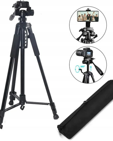 PROFESIONALUS FOTOGRAFINIS TRIKOJIS SU TELEFONO LAIKIKLIU, REGULIUOJAMAS, STABILUS, 150 cm