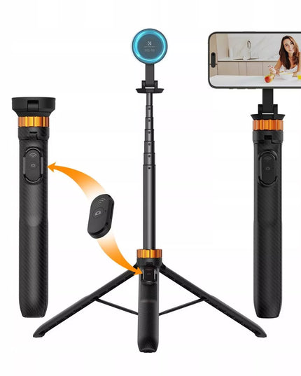 Fotografinis monopodas K&F Concept, 162 cm, fotoaparato laikiklis + nuotolinio valdymo pultelis