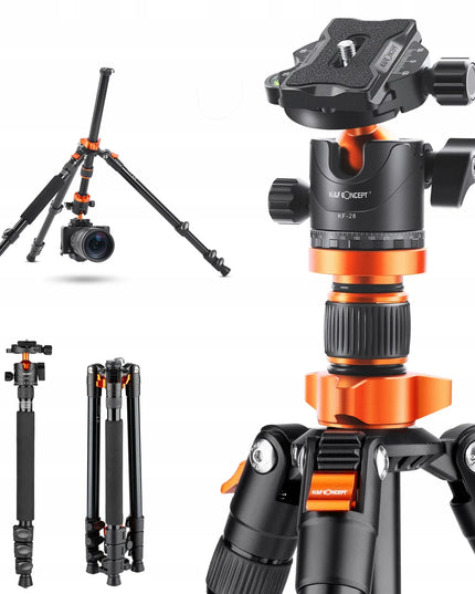 K&F Concept fotoaparato trikojis ir monopodas, 175 cm, galvutė, iki 10 kg