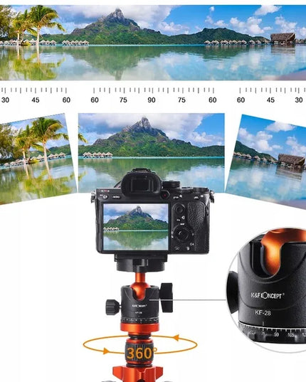 K&F Concept fotoaparato trikojis ir monopodas, 175 cm, galvutė, iki 10 kg