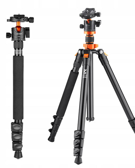 K&F Concept fotoaparato trikojis ir monopodas, 175 cm, galvutė, iki 10 kg